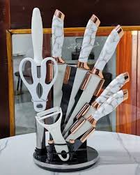 Set De Cuchillos Mármol Lujo